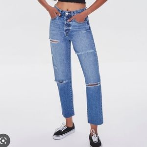 Distressed Mom Jeans